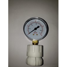 MANÔMETRO + ADAPTADOR BRANCO P/GARRAFA PRY-OFF