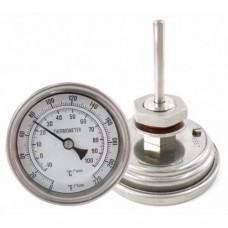 TERMÔMETRO BIMETÁLICO EM INOX P/PANELA - ROSCA 1/2